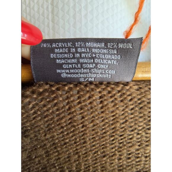 Wooden Ships Sweater Mohair Wool Brown Leopard Mob Wife Glam Quiet Luxury S/M - Picture 6 of 9